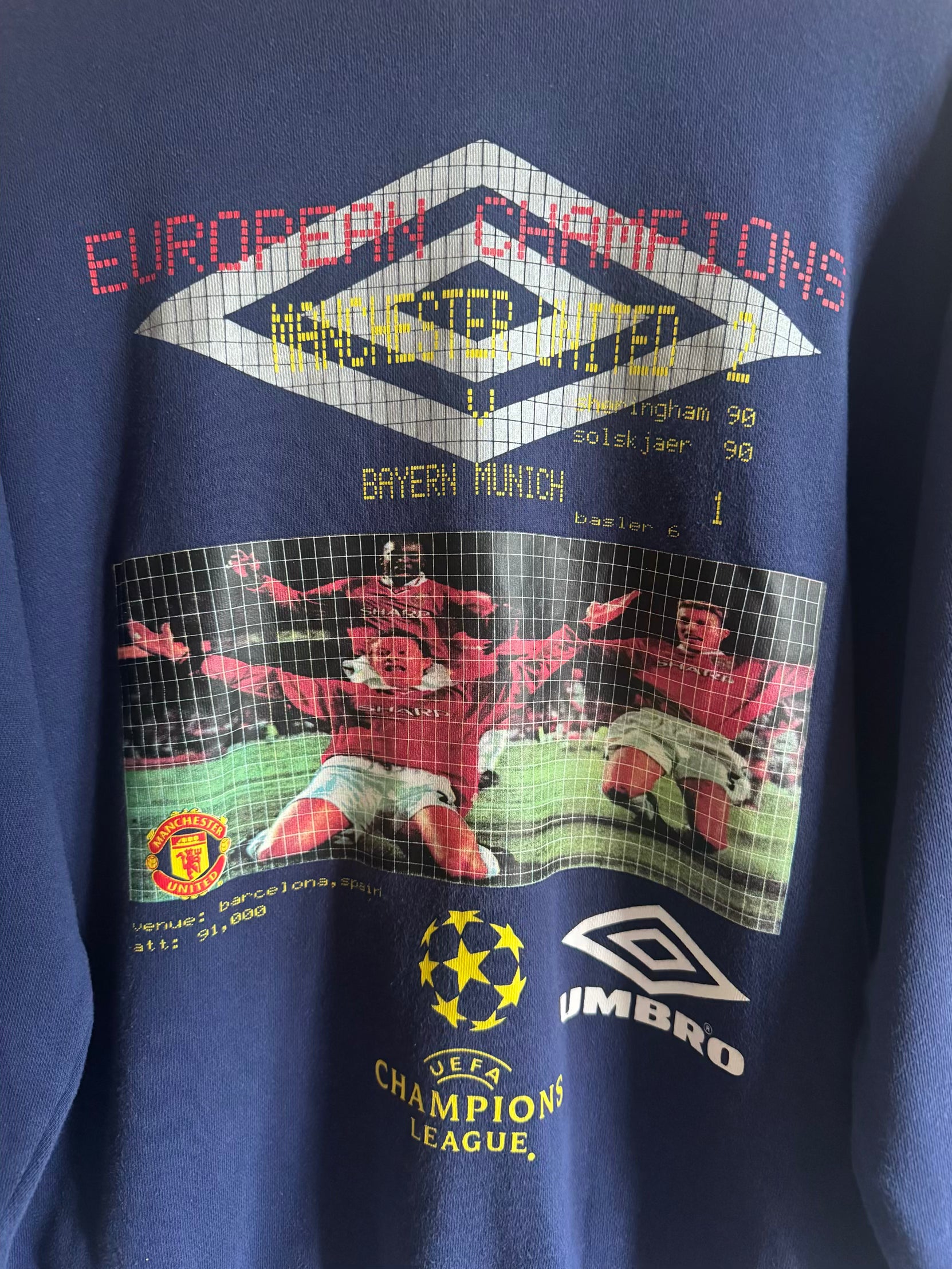 Manchester United 🏴󠁧󠁢󠁥󠁮󠁧󠁿 1998-99 Umbro Champions League Final Sweatshirt